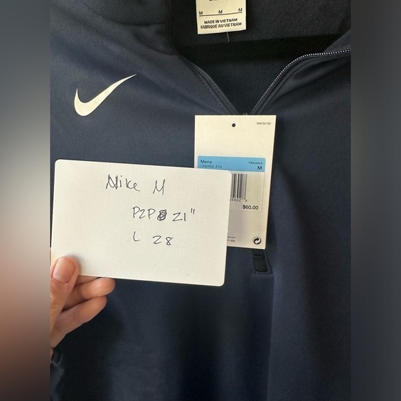 NIKE NWT men navy half zip sweatshirt . S and m - Picture 4 of 7